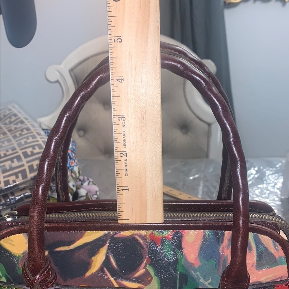 PATRICIA NASH Brown Structured Satchel with Dark Handles and Tassel NEOT - Picture 4 of 16